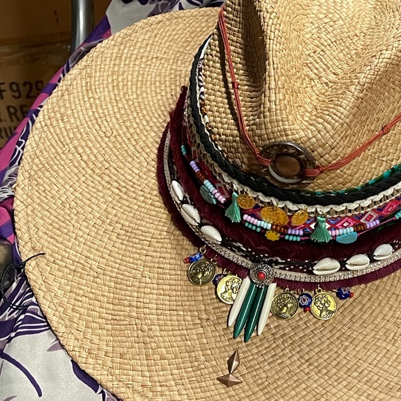 Handmade Colombian Boho Embellished Hat - Picture 5 of 5